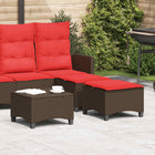 Tuinkrukken poly rattan bruin 55x55x36 cm set 2 st