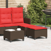 Tuinkrukken poly rattan bruin 55x55x36 cm set 2 st