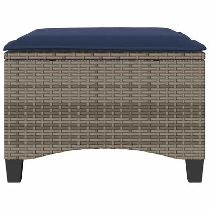 Tuinkrukken met kussens 2 st 55x55x36 cm poly rattan grijs