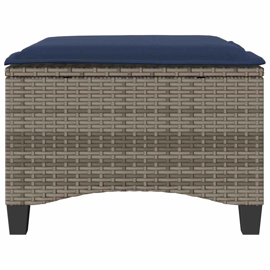 Tuinkrukken met kussens 2 st 55x55x36 cm poly rattan grijs