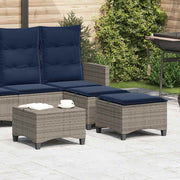 Tuinkrukken 2 st 55x55x36 cm poly rattan grijs