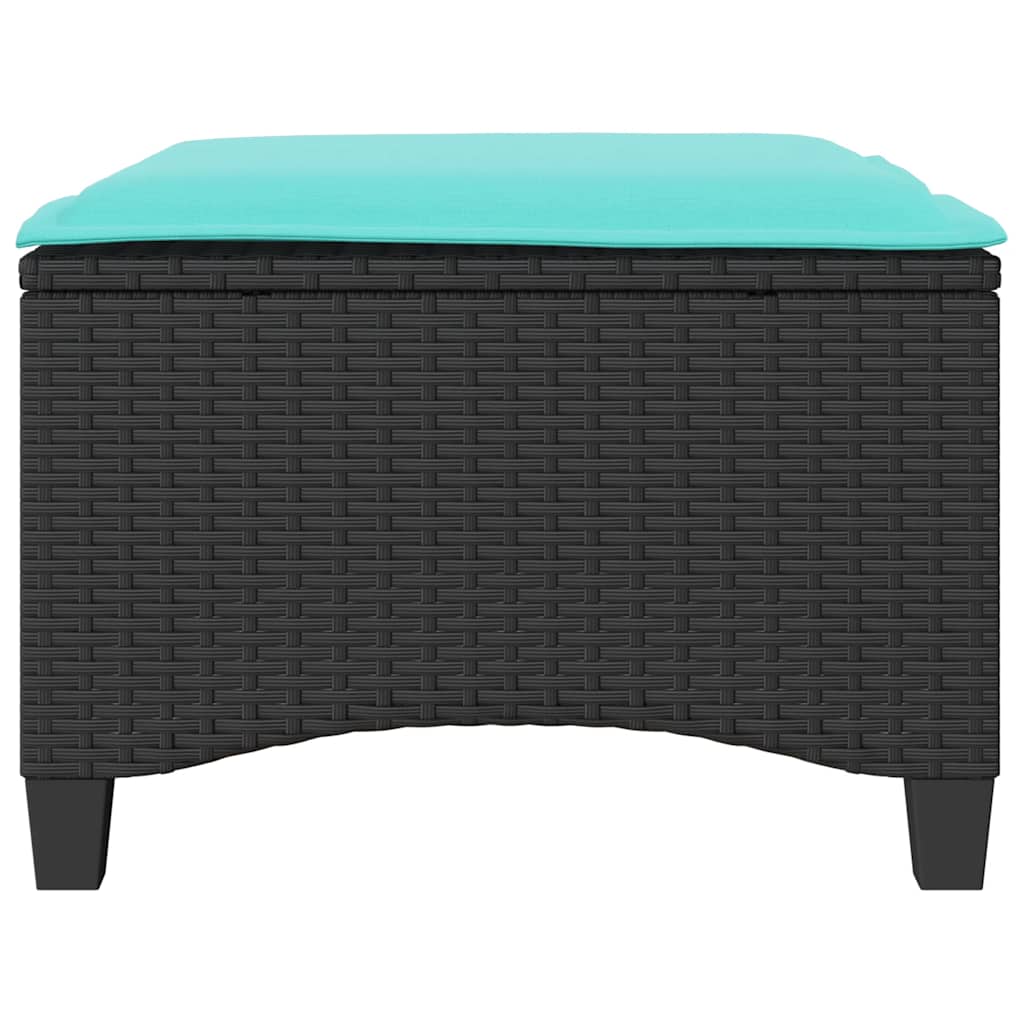 Tuinkrukken met kussens 2 st 55x55x36 cm poly rattan zwart