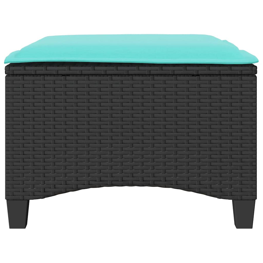 Tuinkrukken met kussens 2 st 55x55x36 cm poly rattan zwart