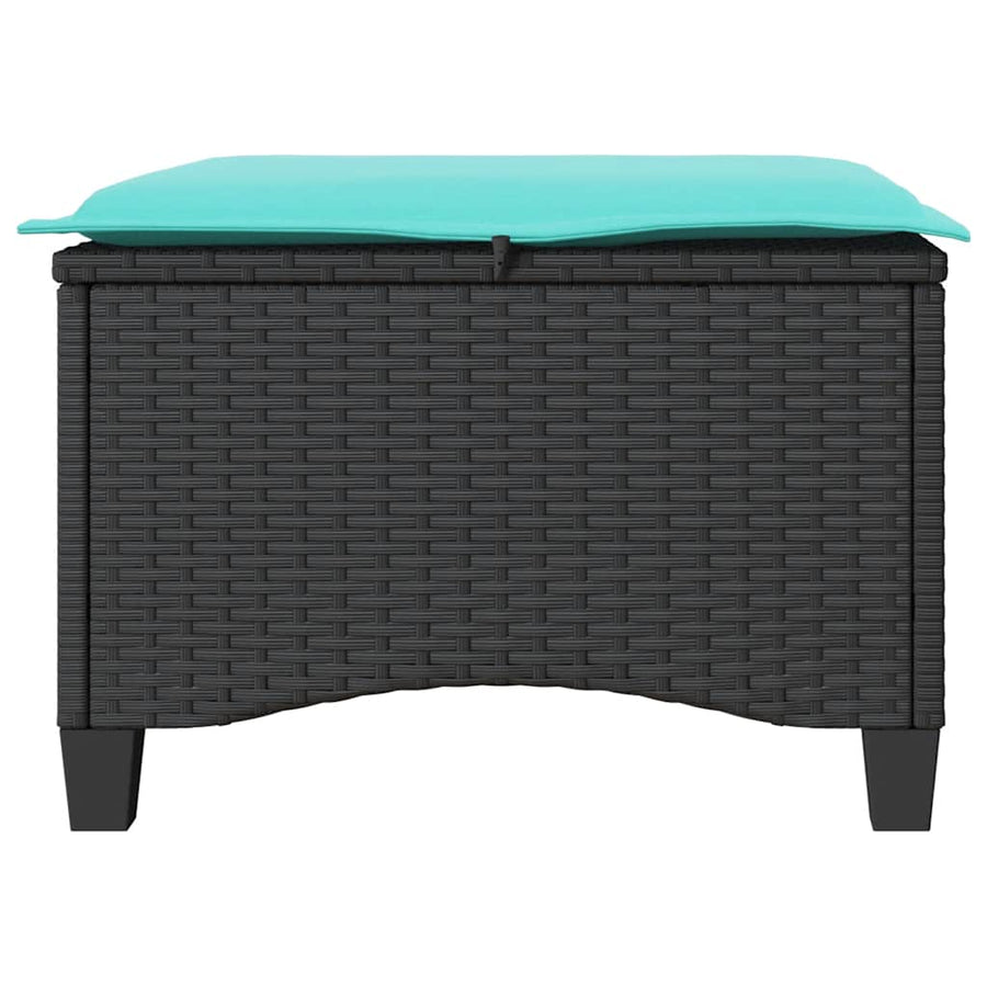 Tuinkrukken met kussens 2 st 55x55x36 cm poly rattan zwart