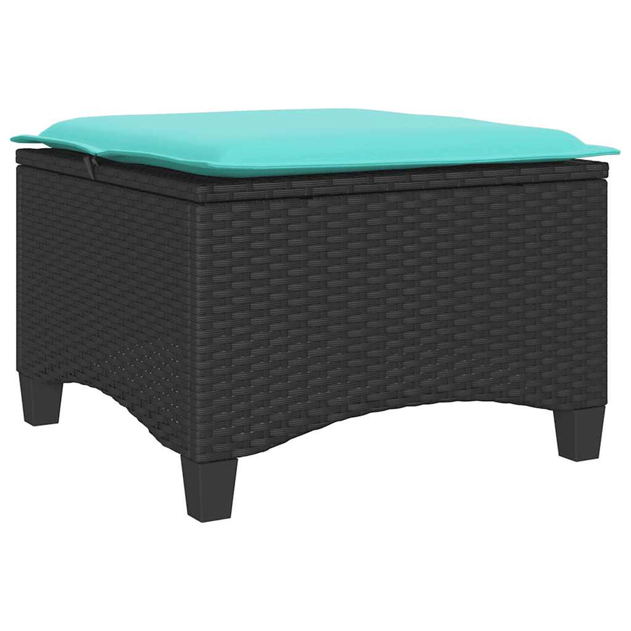 Tuinkrukken met kussens 2 st 55x55x36 cm poly rattan zwart