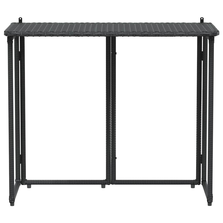 Tuintafel inklapbaar 90x51x75 cm poly rattan zwart