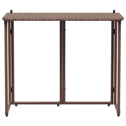 Tuintafel inklapbaar 90x51x75 cm poly rattan bruin