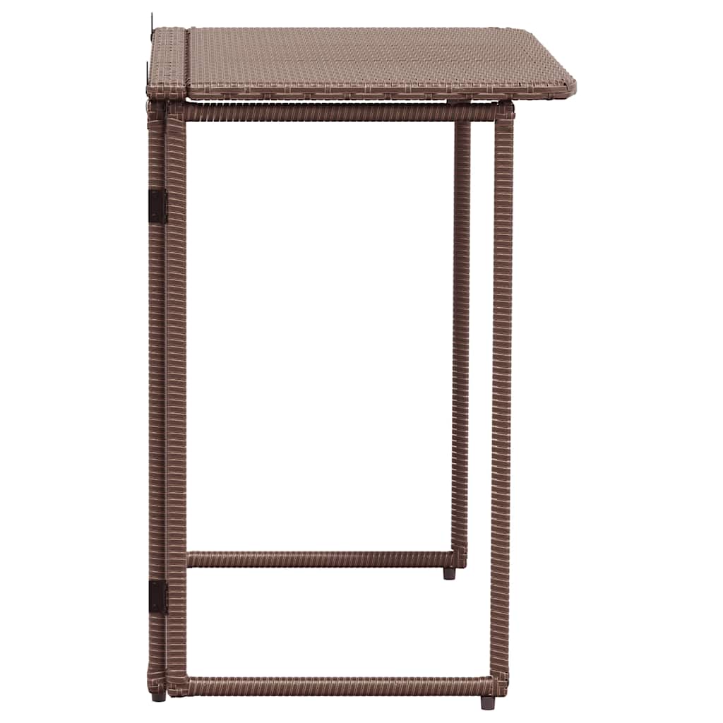 Tuintafel inklapbaar 90x51x75 cm poly rattan bruin