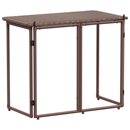 Tuintafel inklapbaar 90x51x75 cm poly rattan bruin
