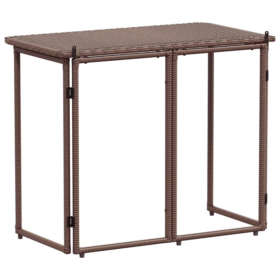 Tuintafel inklapbaar 90x51x75 cm poly rattan bruin
