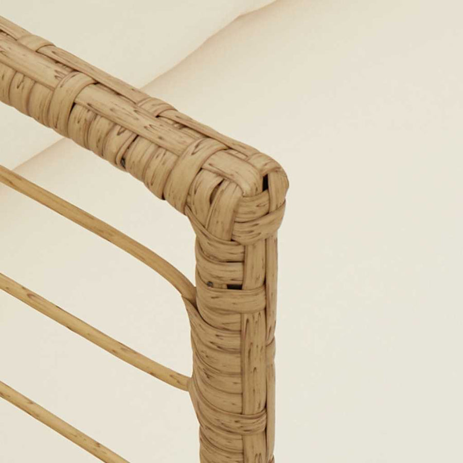 Tuinstoel met kussens poly rattan naturel