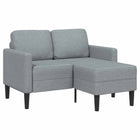 2-zitsbank L-vormig lichtgrijs 125x118x85 cm stof