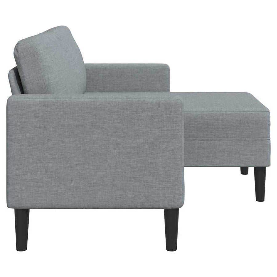 2-Zitsbank Met Ligstoel L-Vormig 125 Cm Stof Lichtgrijs
