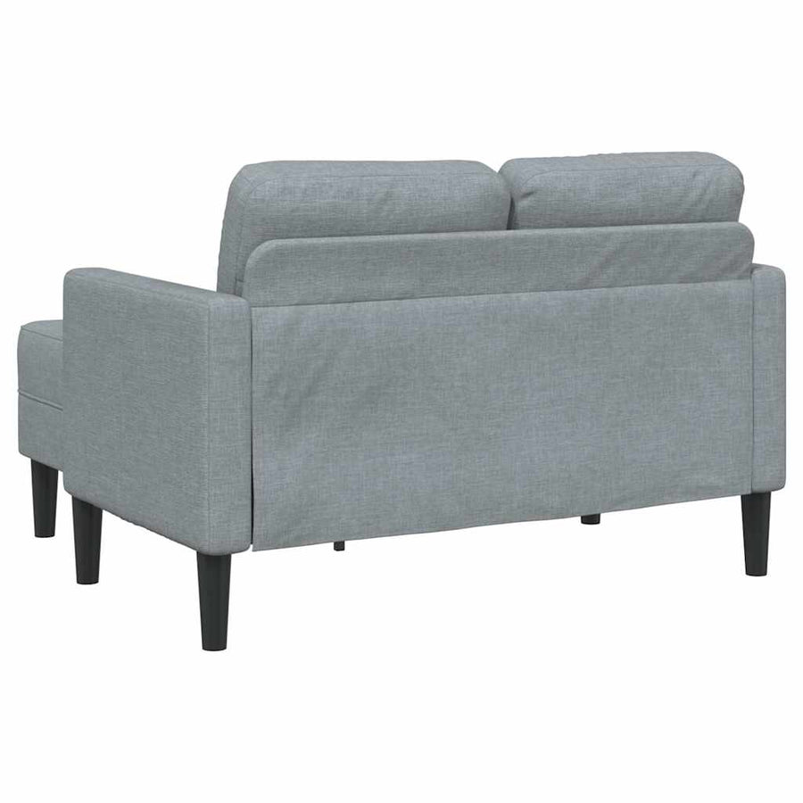 2-Zitsbank Met Ligstoel L-Vormig 125 Cm Stof Lichtgrijs