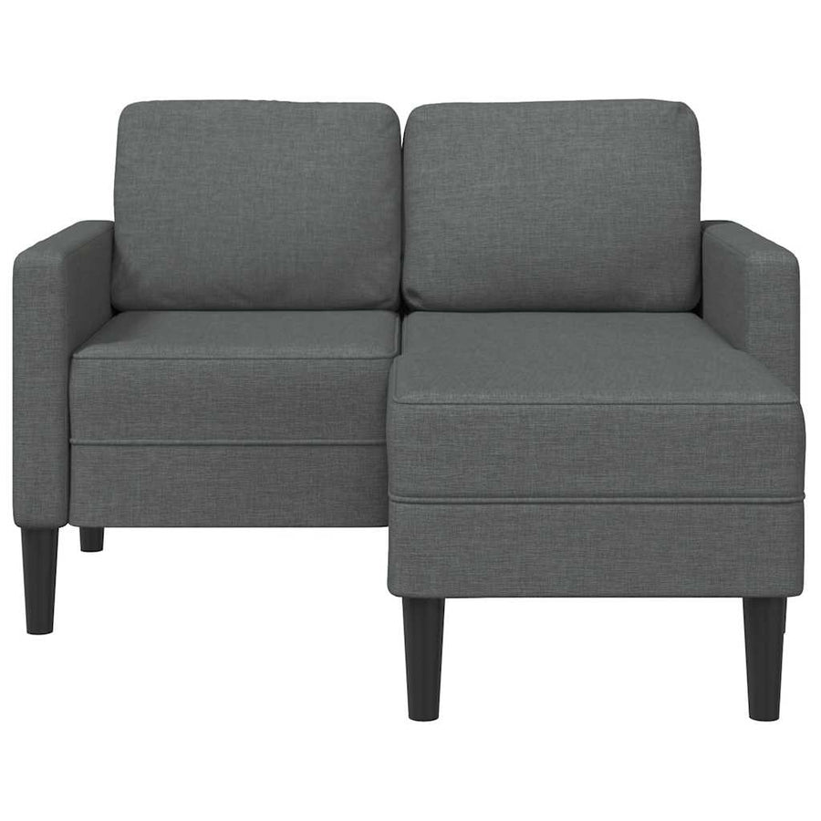2-Zitsbank Met Ligstoel L-Vormig 125 Cm Stof Donkergrijs