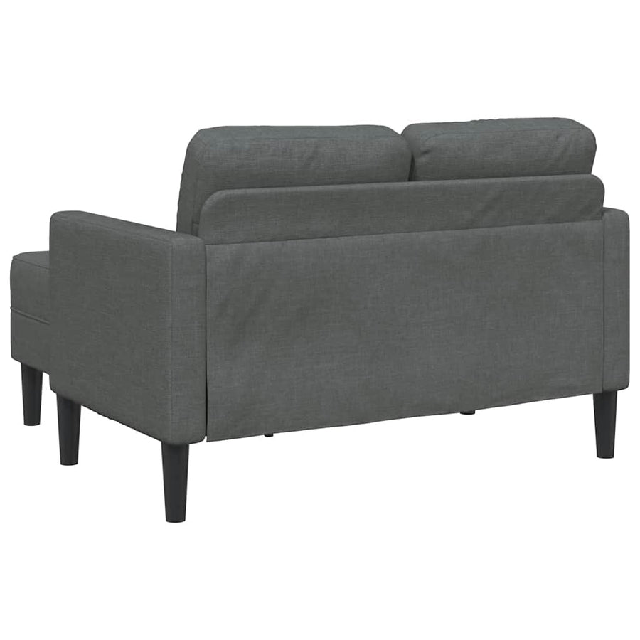 2-Zitsbank Met Ligstoel L-Vormig 125 Cm Stof Donkergrijs