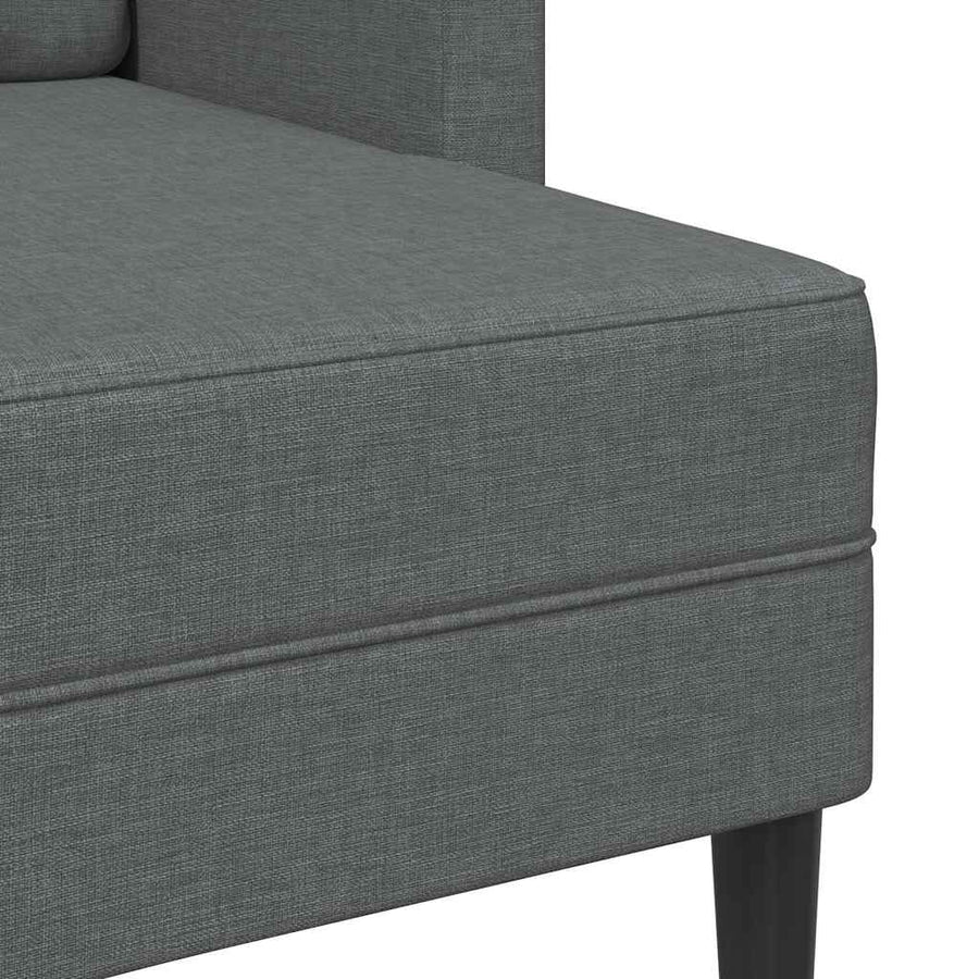 2-Zitsbank Met Ligstoel L-Vormig 125 Cm Stof Donkergrijs