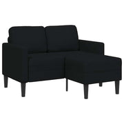 2-zitsbank L-vormig 125 cm stof zwart