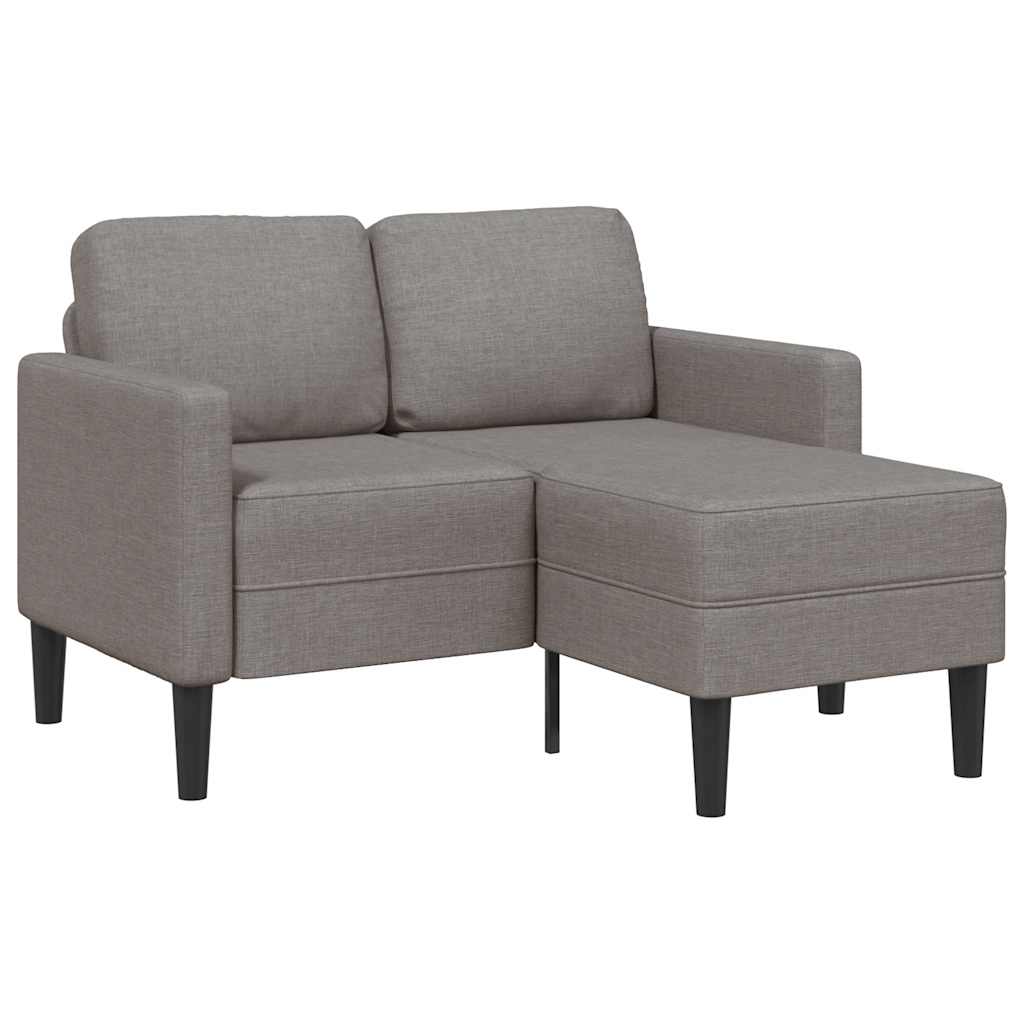 2-Zitsbank Met Ligstoel L-Vormig 125 Cm Stof Taupe