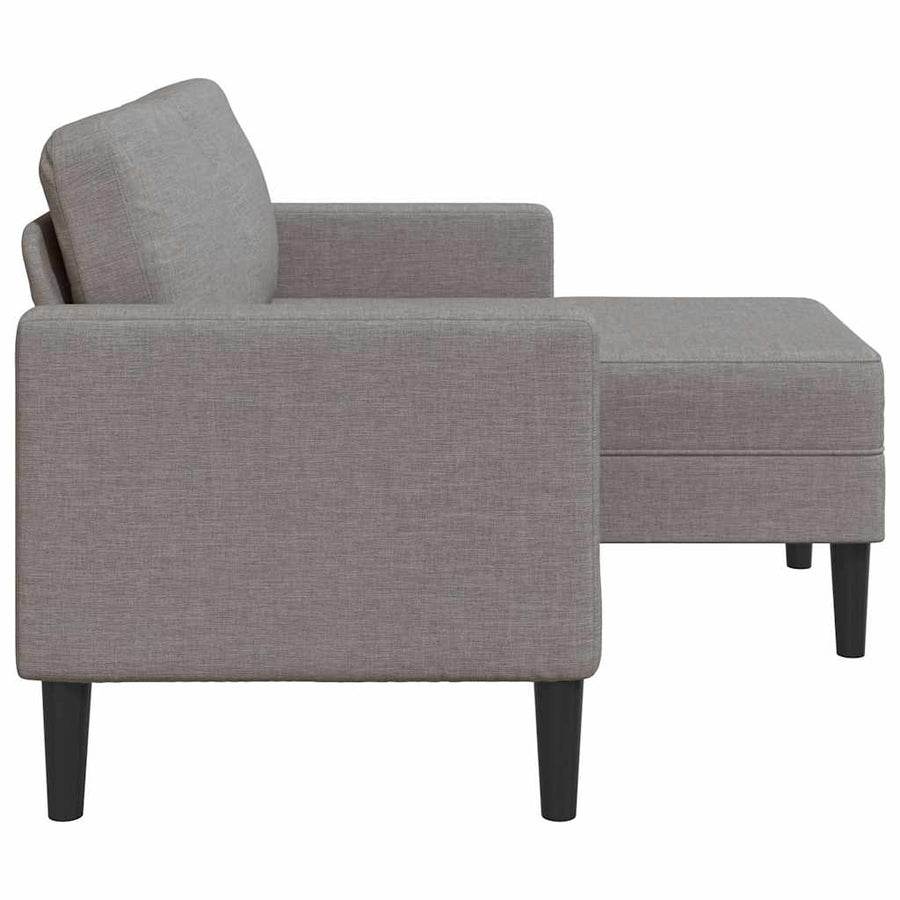 2-Zitsbank Met Ligstoel L-Vormig 125 Cm Stof Taupe