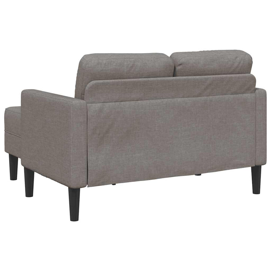 2-Zitsbank Met Ligstoel L-Vormig 125 Cm Stof Taupe