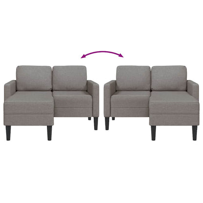 2-Zitsbank Met Ligstoel L-Vormig 125 Cm Stof Taupe