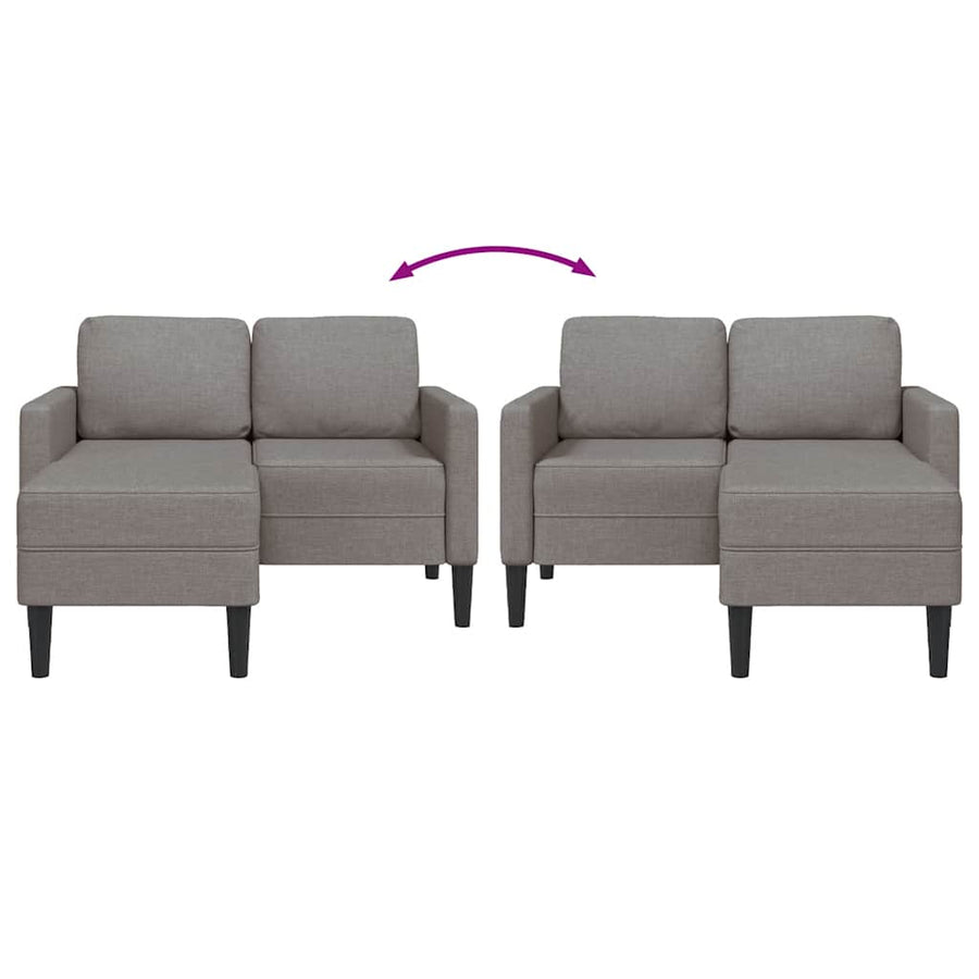 2-Zitsbank Met Ligstoel L-Vormig 125 Cm Stof Taupe