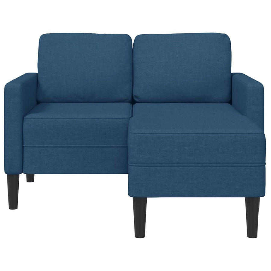 2-Zitsbank Met Ligstoel L-Vormig 125 Cm Stof Blauw