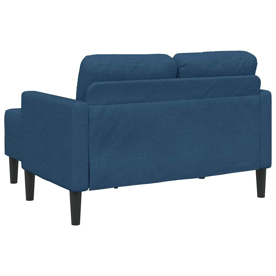 2-Zitsbank Met Ligstoel L-Vormig 125 Cm Stof Blauw