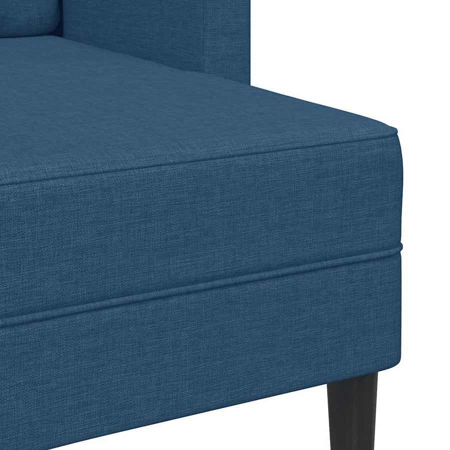 2-Zitsbank Met Ligstoel L-Vormig 125 Cm Stof Blauw