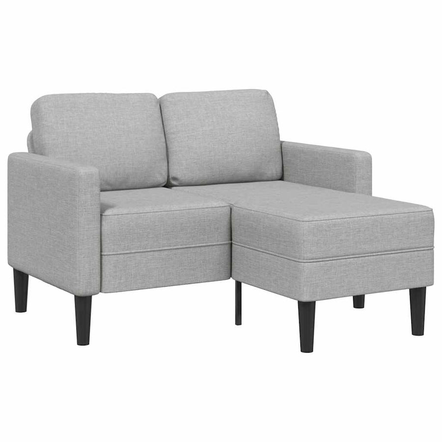 2-Zitsbank Met Chaise L-Vormige Wolk 125 Cm Stof Grijs Wolkengrijs