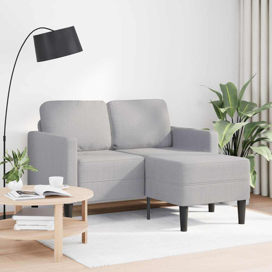 2-Zitsbank Met Chaise L-Vormige Wolk 125 Cm Stof Grijs Wolkengrijs