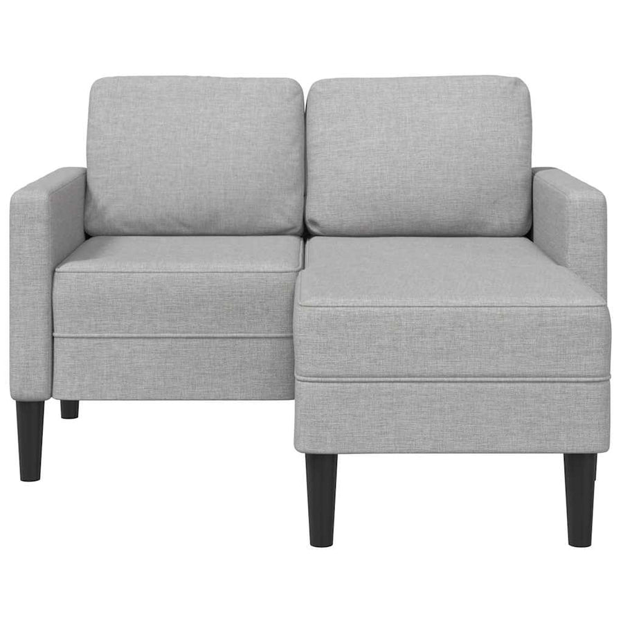 2-Zitsbank Met Chaise L-Vormige Wolk 125 Cm Stof Grijs Wolkengrijs