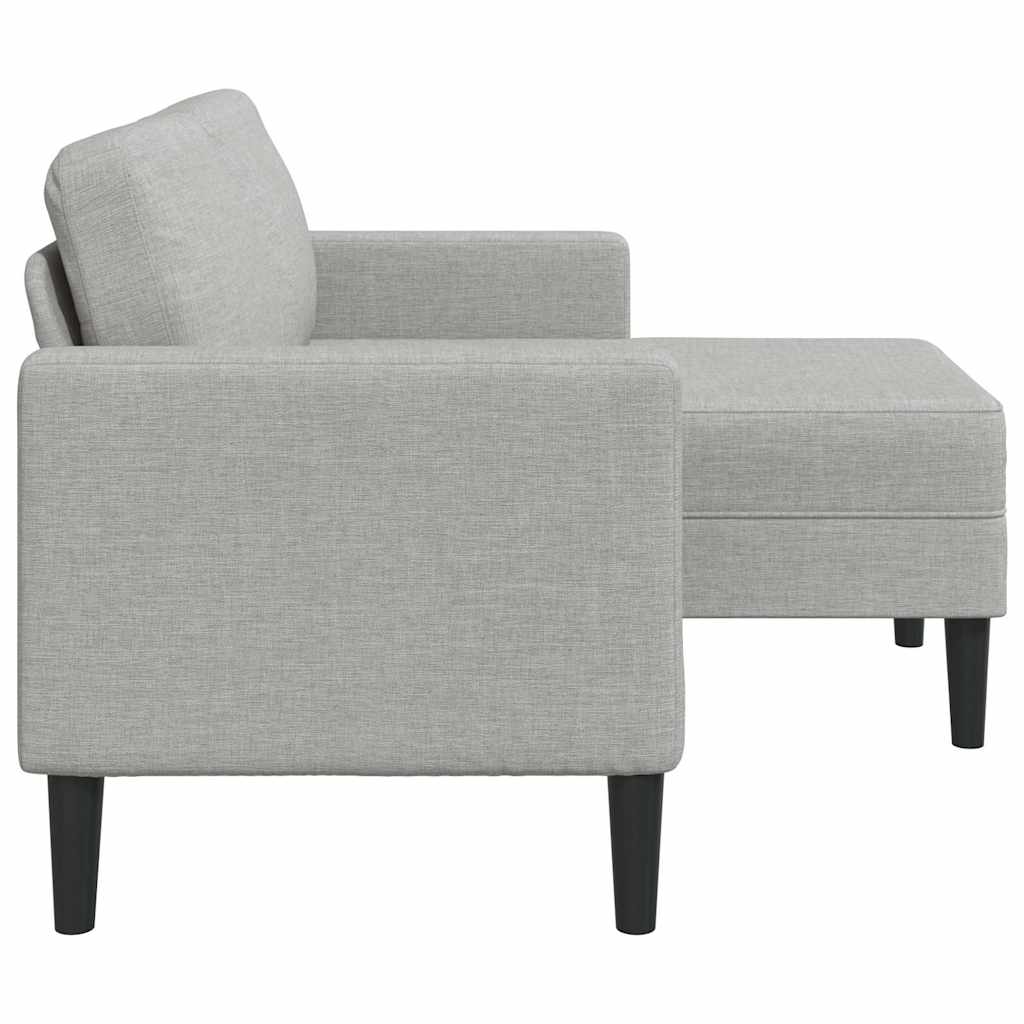 2-Zitsbank Met Chaise L-Vormige Wolk 125 Cm Stof Grijs Wolkengrijs