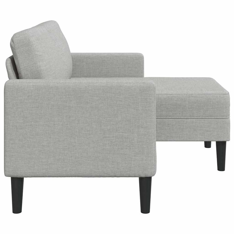 2-Zitsbank Met Chaise L-Vormige Wolk 125 Cm Stof Grijs Wolkengrijs