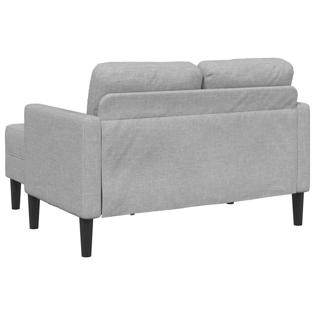 2-Zitsbank Met Chaise L-Vormige Wolk 125 Cm Stof Grijs Wolkengrijs