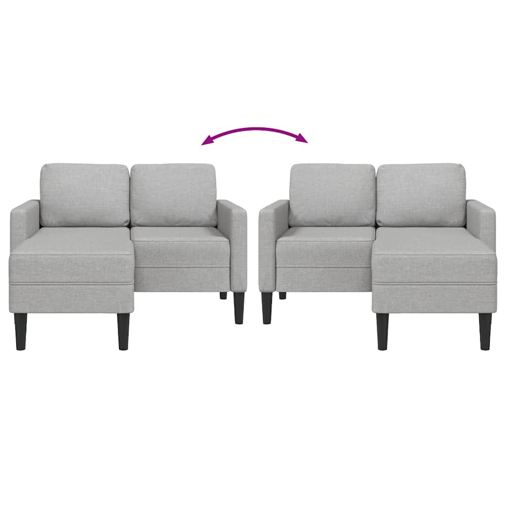 2-Zitsbank Met Chaise L-Vormige Wolk 125 Cm Stof Grijs Wolkengrijs