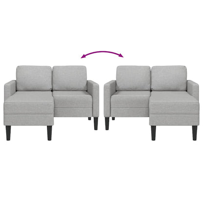 2-Zitsbank Met Chaise L-Vormige Wolk 125 Cm Stof Grijs Wolkengrijs