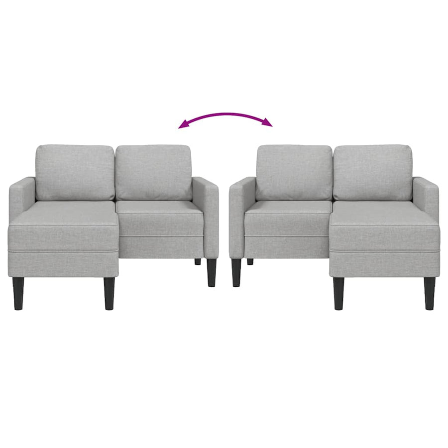 2-Zitsbank Met Chaise L-Vormige Wolk 125 Cm Stof Grijs Wolkengrijs