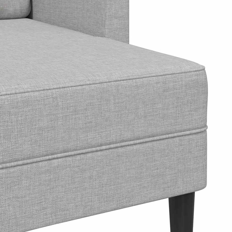 2-Zitsbank Met Chaise L-Vormige Wolk 125 Cm Stof Grijs Wolkengrijs