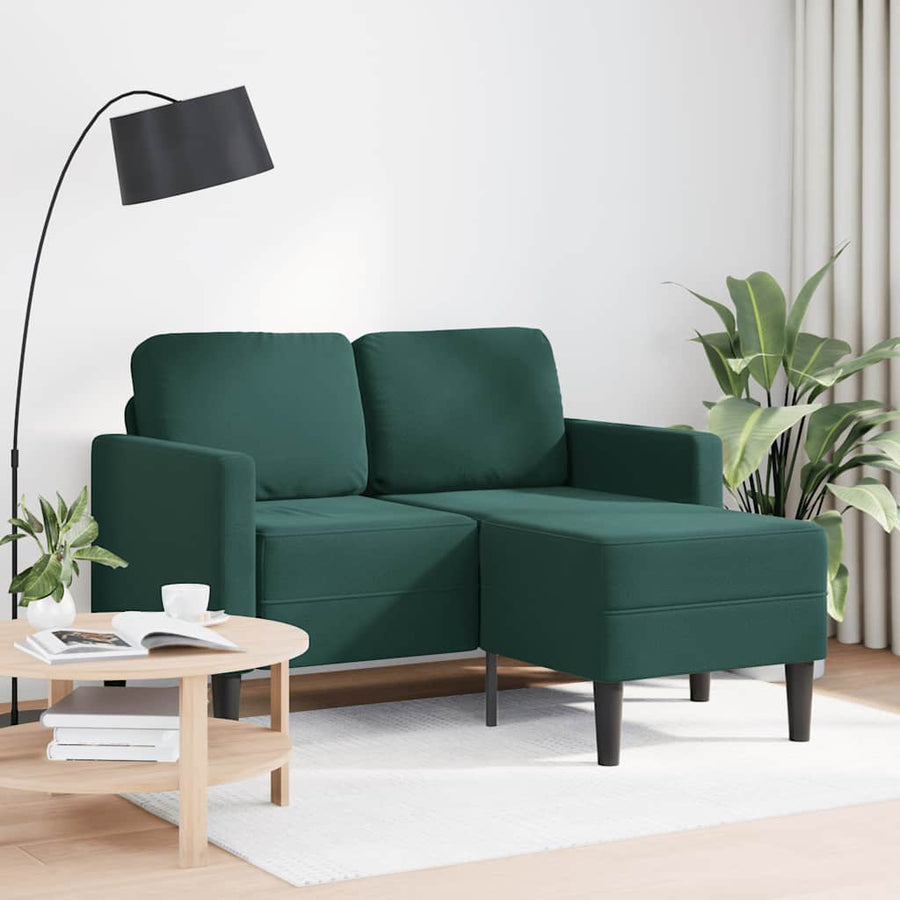 2-Zitsbank Met Chaise L-Vorm 125 Cm Fluweel Donkergroen