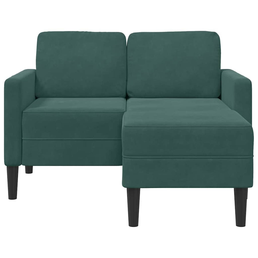 2-Zitsbank Met Chaise L-Vorm 125 Cm Fluweel Donkergroen