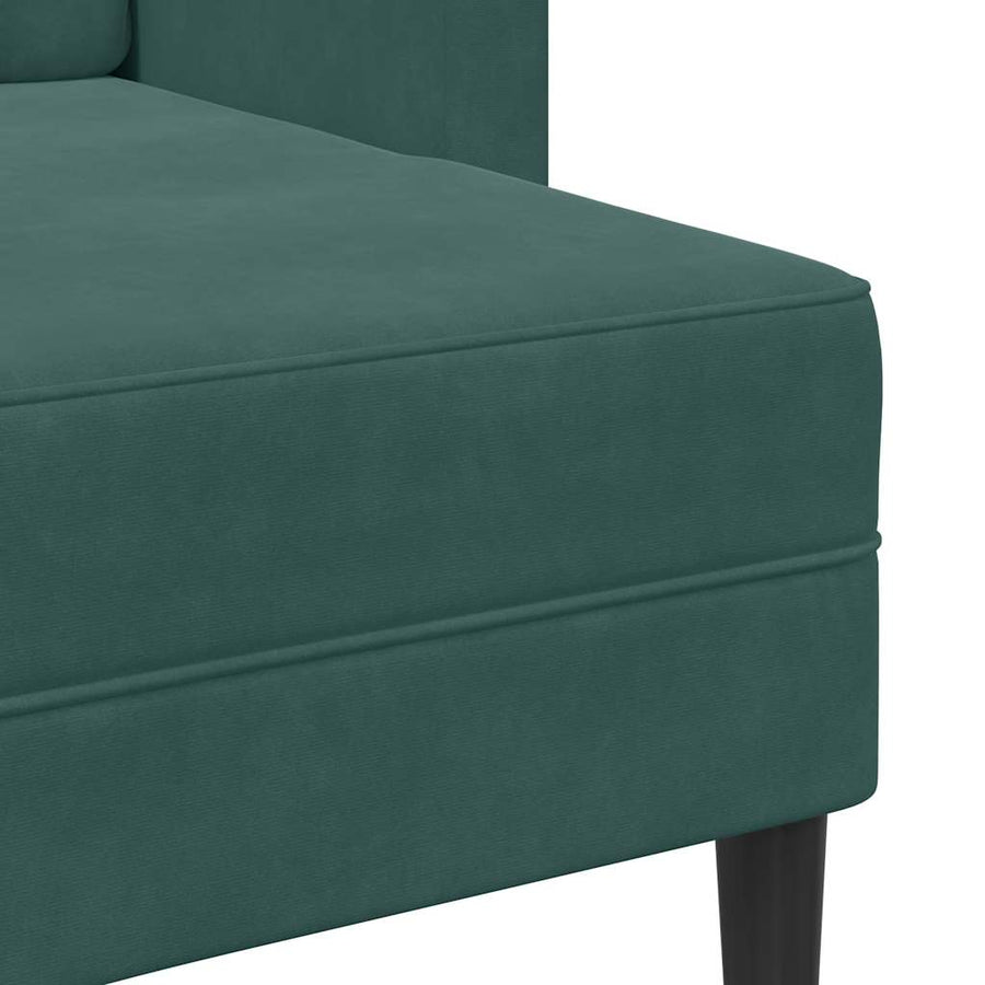 2-Zitsbank Met Chaise L-Vorm 125 Cm Fluweel Donkergroen