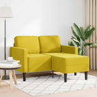 2-seater sofa with chaise longue, L-shaped, 125 cm, velvet yellow