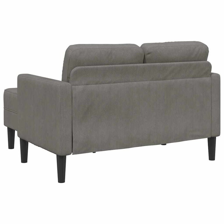 2-Zitsbank Met Ligstoel L-Vormig 125 Cm Linnen Lichtgrijs