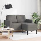 2-zitsbank L-vormig 125 cm lichtgrijs linnen
