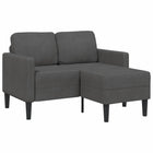 Bank L-vormig 125x118x85 cm donkergrijs linnen
