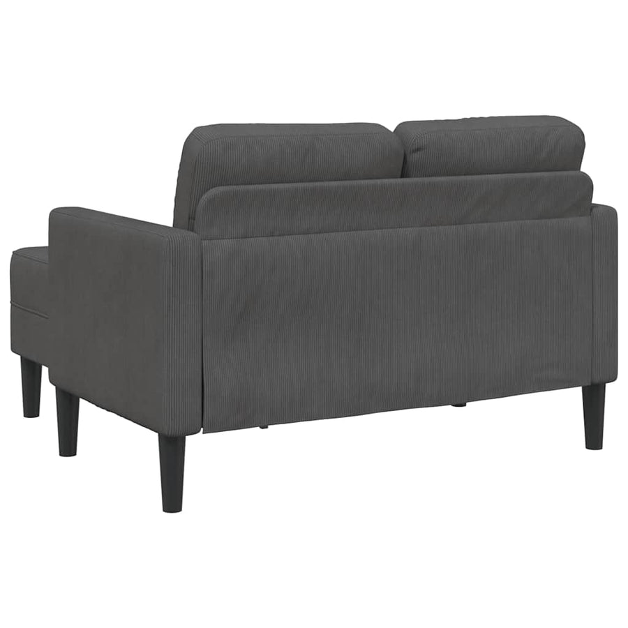 2-Zitsbank Met Ligstoel L-Vormig 125 Cm Linnen Donkergrijs