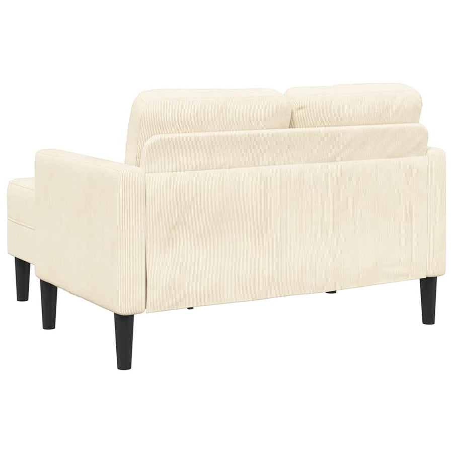 2-Zitsbank Met Ligstoel L-Vormig Kleurig 125 Cm Linnen Crème