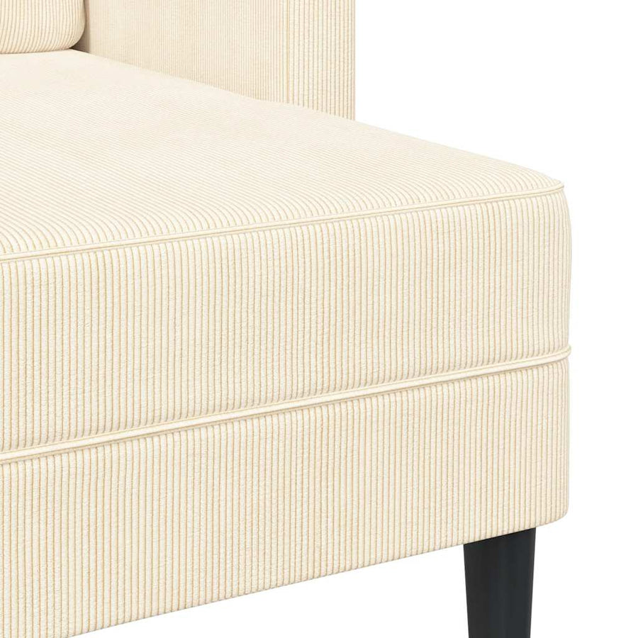 2-Zitsbank Met Ligstoel L-Vormig Kleurig 125 Cm Linnen Crème